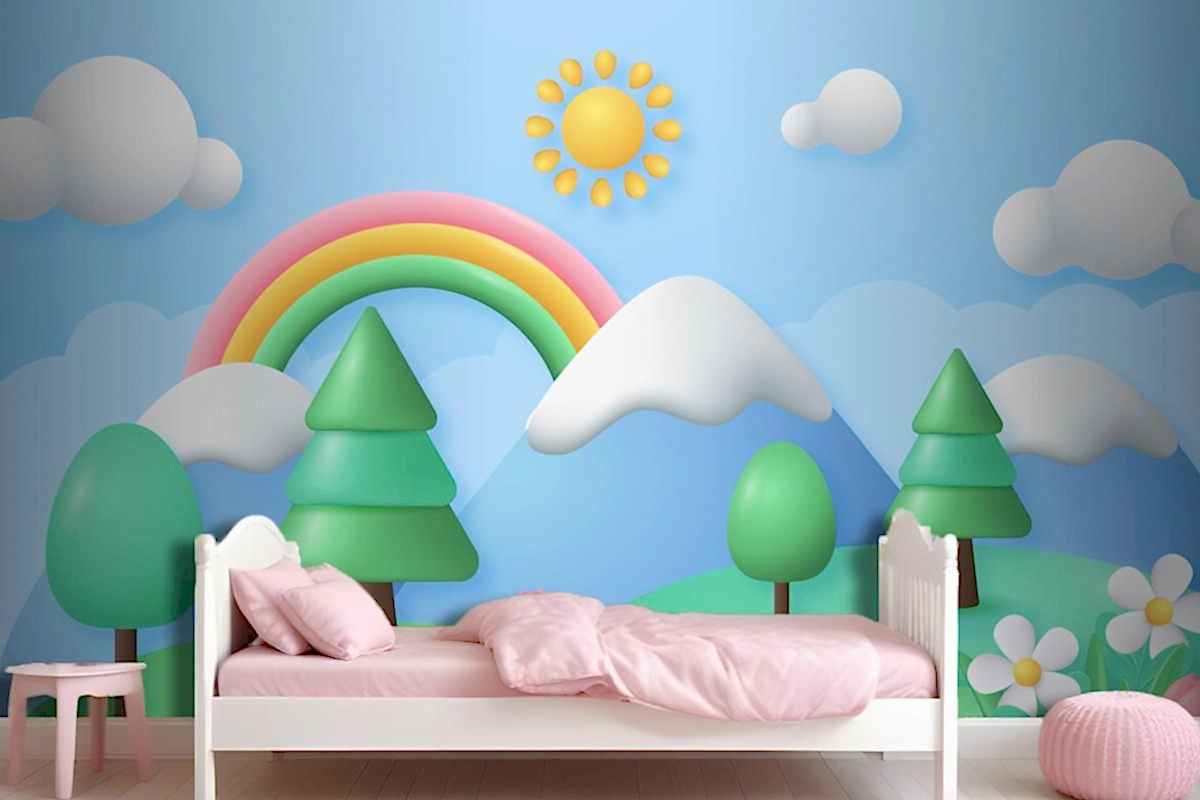 Gerçekçi Çiçek Bahar Çocuk Odası Duvar Kağıdı 