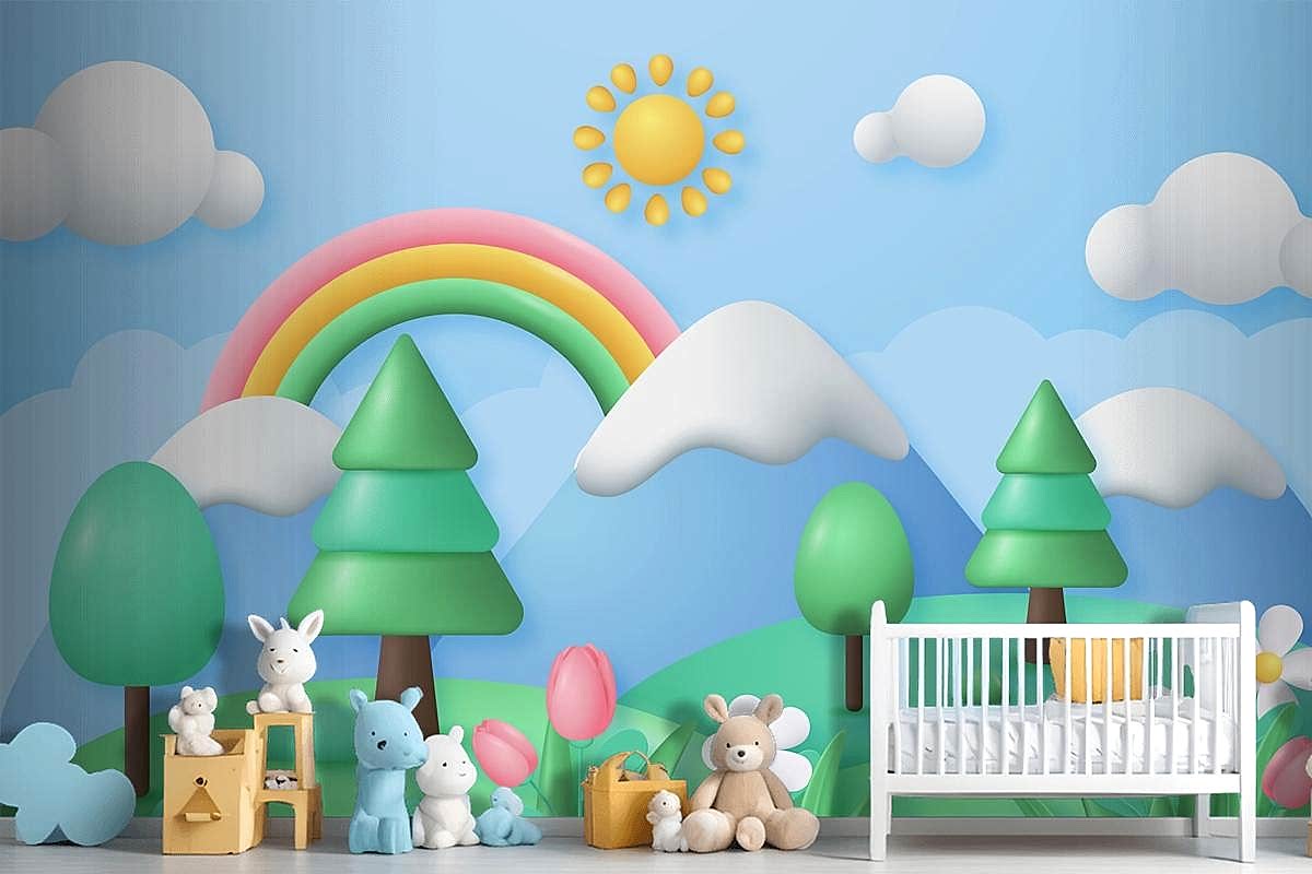 Gerçekçi Çiçek Bahar Çocuk Odası Duvar Kağıdı 