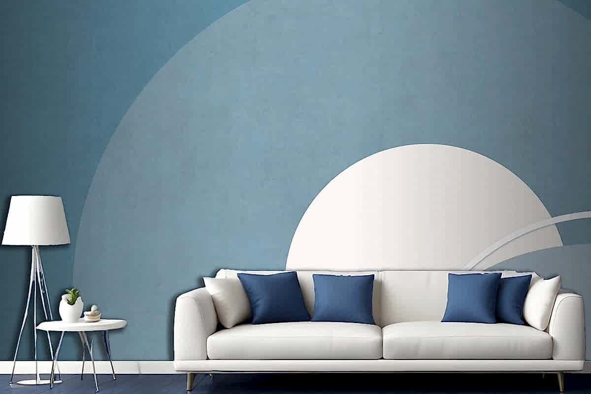 Retro Renkli Ay Manzarası Minimalist Vintage Poster Tarzı Oturma Odası Duvar Kağıdı Duvar