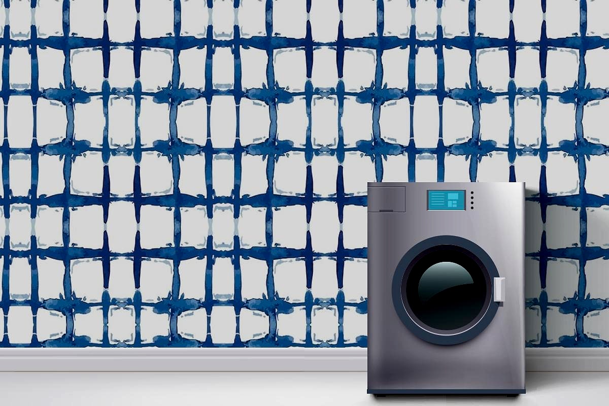 Shibori Çizgileri Desen Suluboya Duvar Kağıdı 