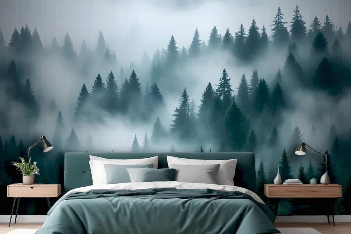 Sisli Çam Ormanı Yatak Odası Duvar Kağıdı