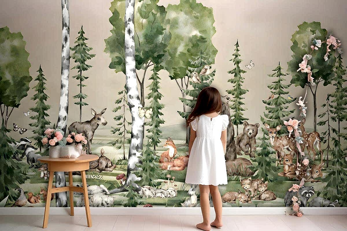 Sevimli Dostlar Çocuk Odası Duvar Kağıdı