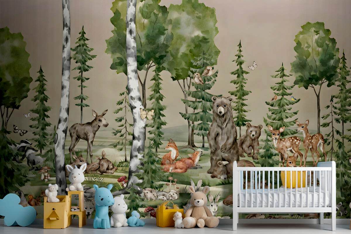 Sevimli Dostlar Çocuk Odası Duvar Kağıdı